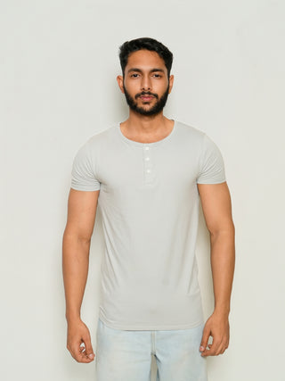 Structure Fit (P/D) - Henley Neck Short Sleeve - Granite Gray