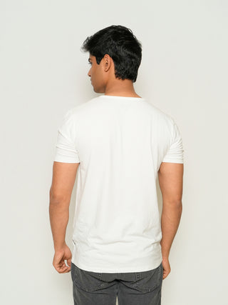 Structure Fit (P/D) - Henley Neck Short Sleeve - Classic White