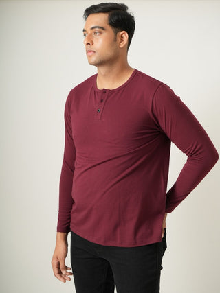 King Fit - Henley Long Sleeve - Red Rock