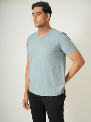 King Fit - V-Neck Short Sleeve - Sage Blue