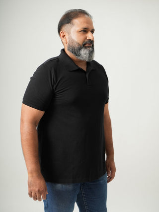 Balanced Fit - Button Polo Short Sleeve - Charcoal Black