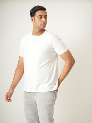 King Fit - Henley Short Sleeve - Classic White