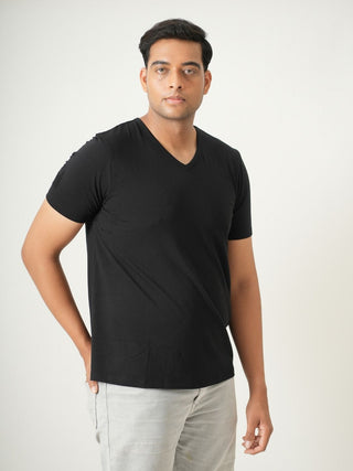 King Fit - V-Neck Short Sleeve - Charcoal Black