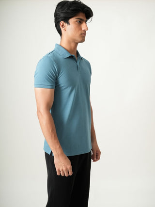 V-Taper Fit (V-fit) - Button Polo Short Sleeve - Cobalt Blue