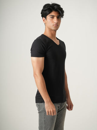 V-Taper Fit ( V-fit) V- Neck Short Sleeve - Charcoal Black
