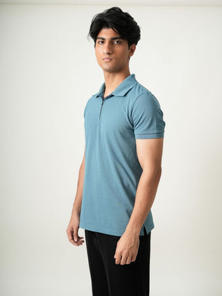 V-Taper Fit (V-fit) - Zip Polo Short Sleeve - Cobalt Blue