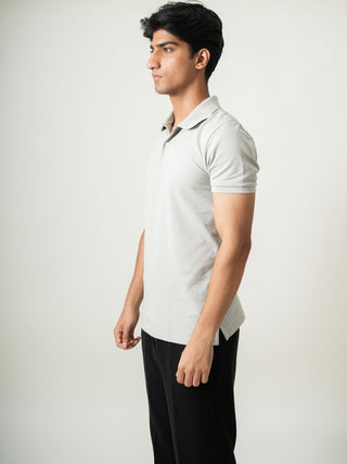 V-Taper Fit (V-fit) - Button Polo Short Sleeve - Granite Gray