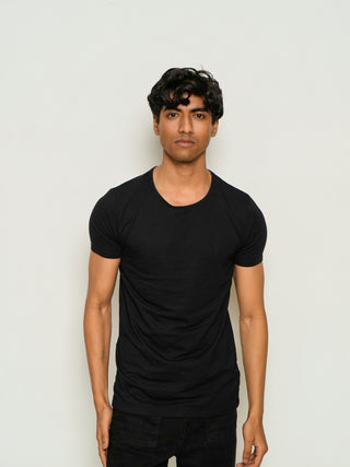 Sleek Fit- Crew Neck Short Sleeve- Charcoal Black