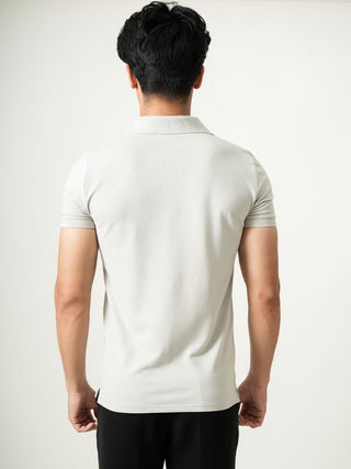 V-Taper Fit (V-fit) - Zip Polo Short Sleeve - Granite Gray
