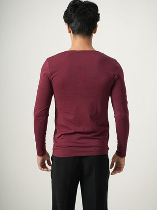 V-Taper Fit ( V-fit) Henley Neck Long Sleeve - Red Rock