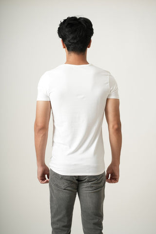V-Taper Fit ( V-fit) V- Neck Short Sleeve - Classic White