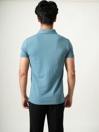 V-Taper Fit (V-fit) - Button Polo Short Sleeve - Cobalt Blue