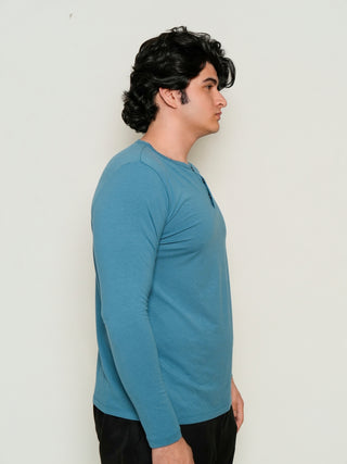 King Fit - Henley Long Sleeve - Cobalt Blue