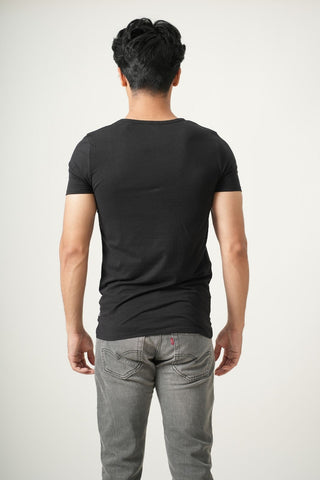 V-Taper Fit ( V-fit) Crew Neck Short Sleeve - Charcoal Black