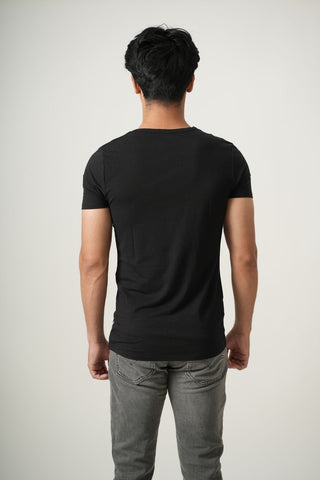 V-Taper Fit ( V-fit) V- Neck Short Sleeve - Charcoal Black