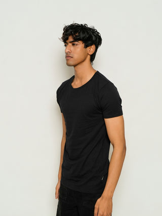 Sleek Fit- Crew Neck Short Sleeve- Charcoal Black