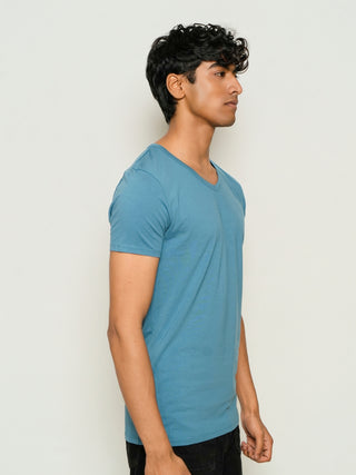 Sleek Fit- V-Neck Short Sleeve- Cobalt Blue