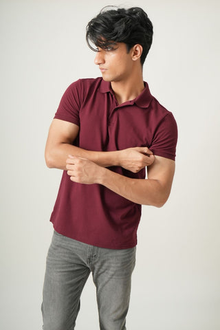 V-Taper Fit (V-fit) - Button Polo Short Sleeve - Red Rock