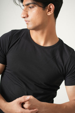 V-Taper Fit ( V-fit) Crew Neck Short Sleeve - Charcoal Black