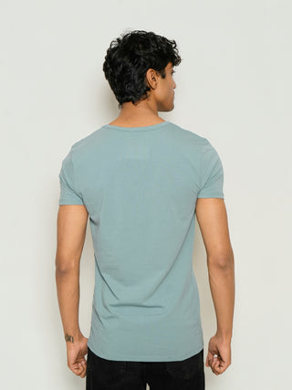 Sleek Fit- V-Neck Short Sleeve- Sage Blue