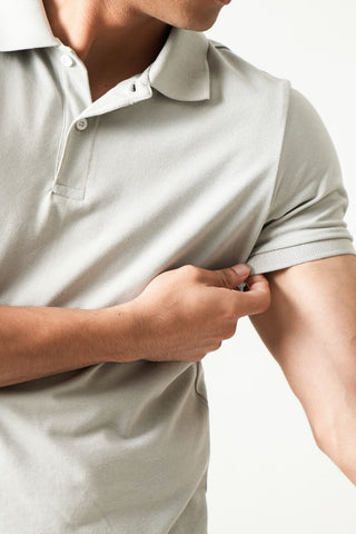 V-Taper Fit (V-fit) - Button Polo Short Sleeve - Granite Gray