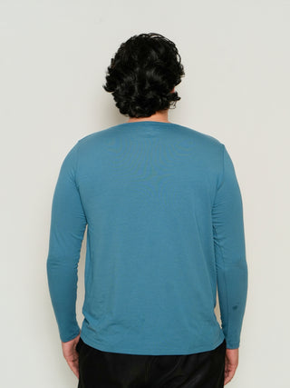 King Fit - Henley Long Sleeve - Cobalt Blue