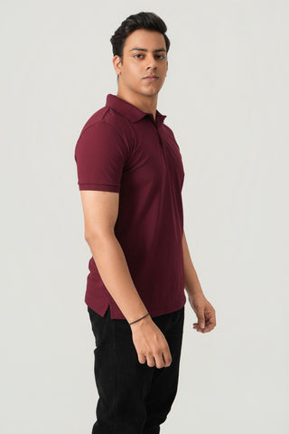 Define Fit - Button Polo Short Sleeve - Red Rock