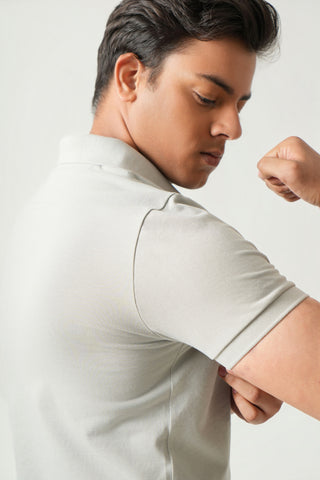 Define Fit - Zip Polo Short Sleeve - Granite Gray