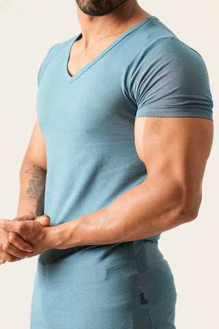 Power Fit - V-Neck Short Sleeve - Cobalt Blue