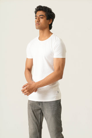 Sleek Fit- Crew Neck Short Sleeve- Classic White